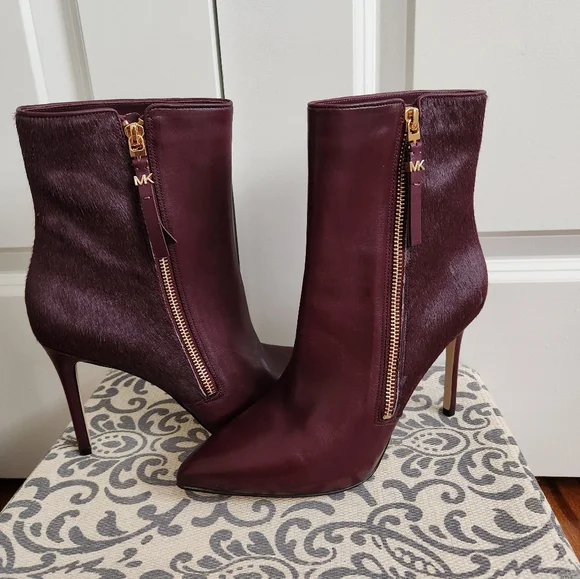 SOLD!!!! Michael Kors Burgundy Ankle Booties - Picture 1 of 10